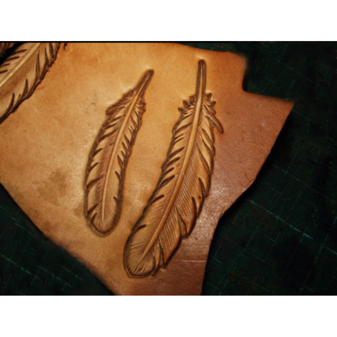 leather feather mold mould hot stamp Leather stamp Logo stamp